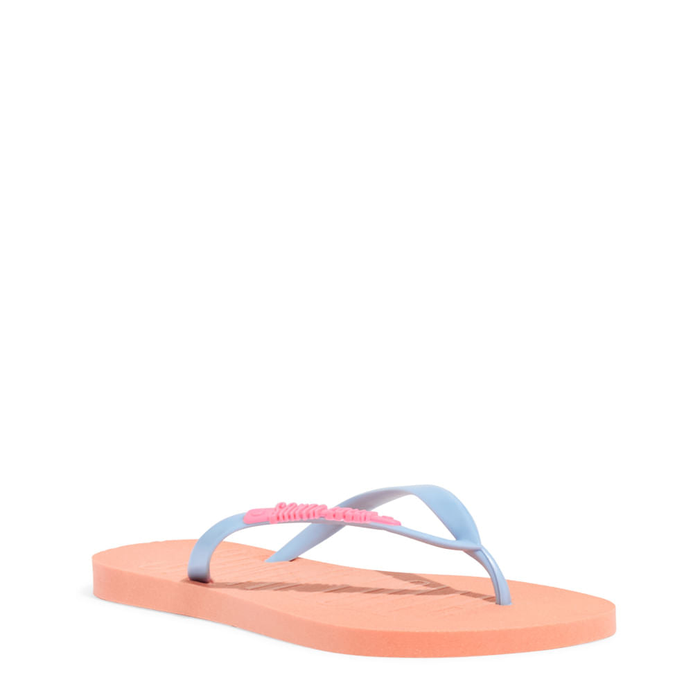 Chinelo Flip Flop Santa Lolla Laranja Soft Tira Azul
