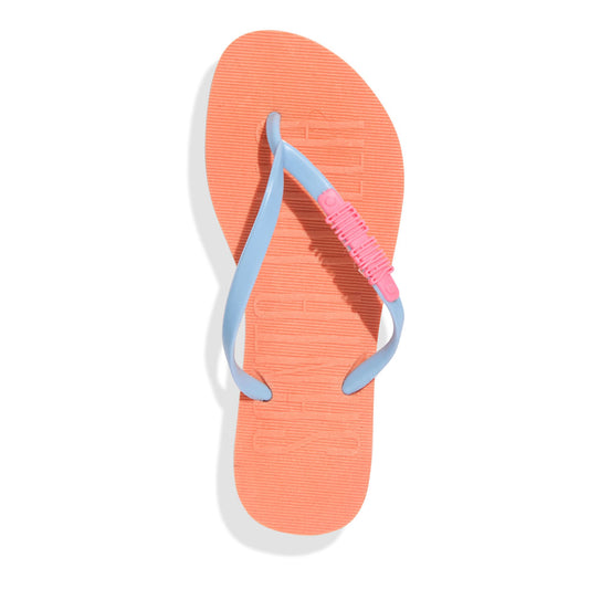 Chinelo Flip Flop Santa Lolla Laranja Soft Tira Azul