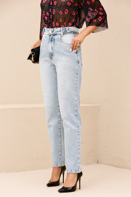 Calça Mom Jeans Frysaide Cintura Alta