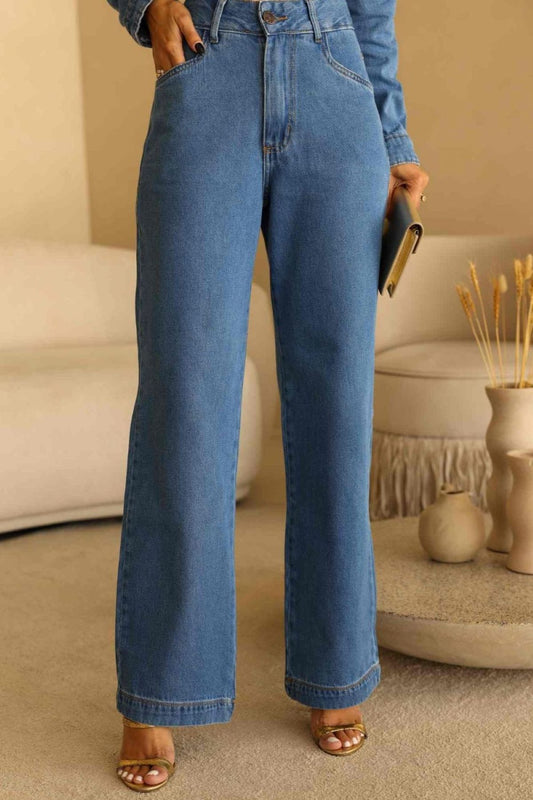 Calça Wide Leg Jeans Frysaide