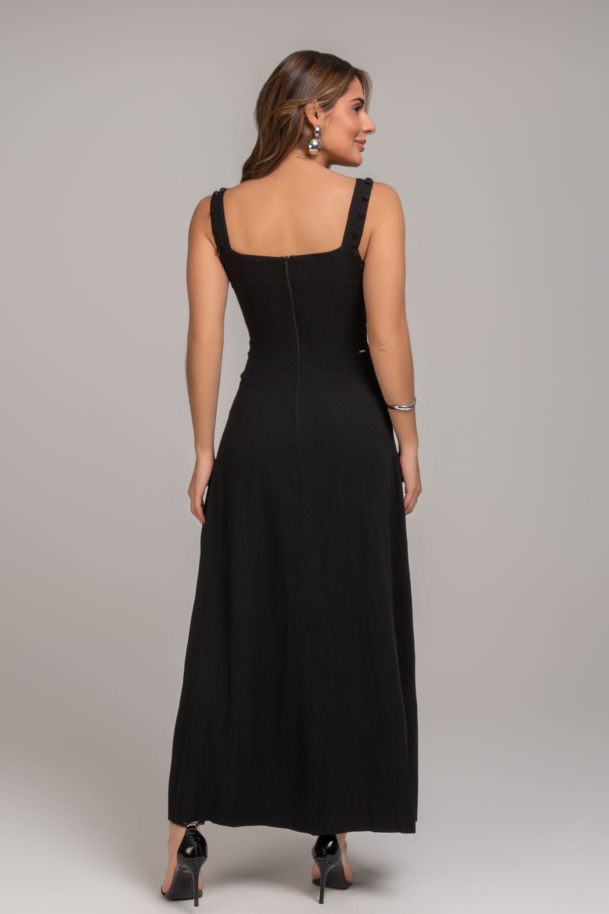 Vestido Preto Manga Removivel Frysaide