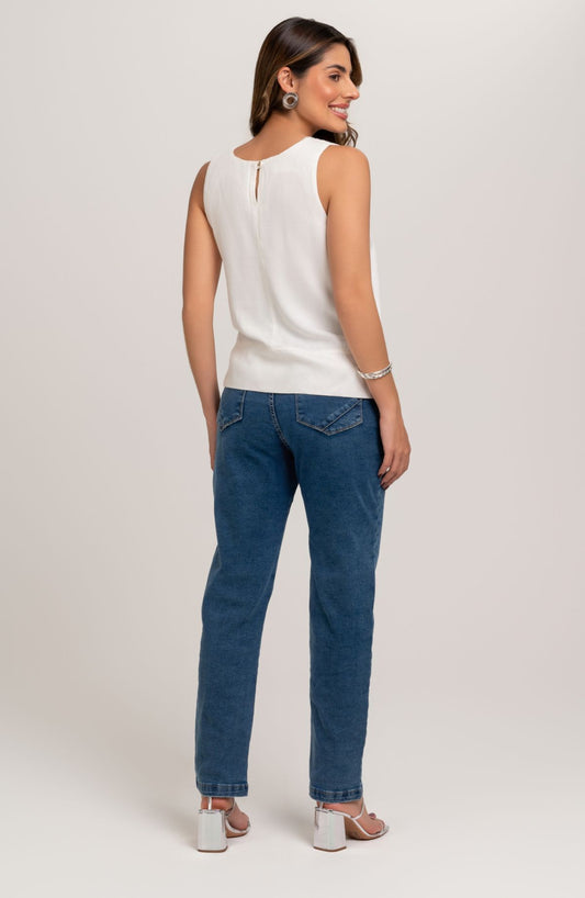 Blusa Beta De Viscose Off White Frysaide