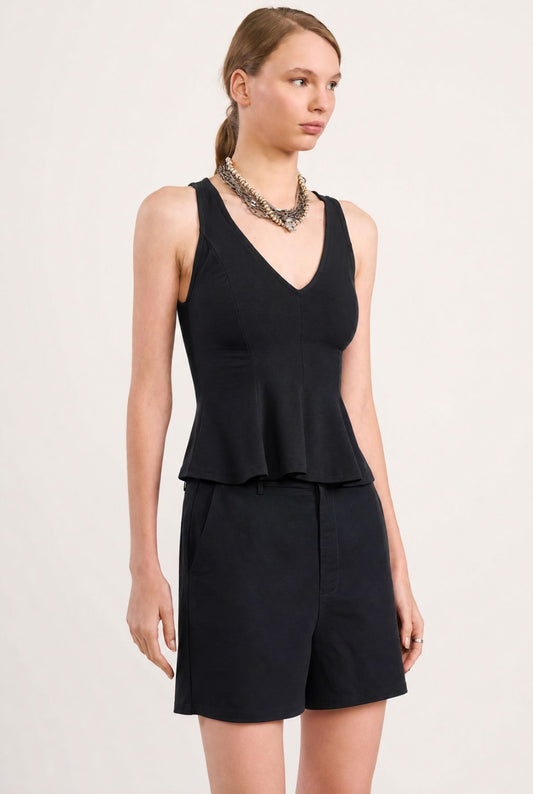 Blusa Colcci Preta Decote V Peplum