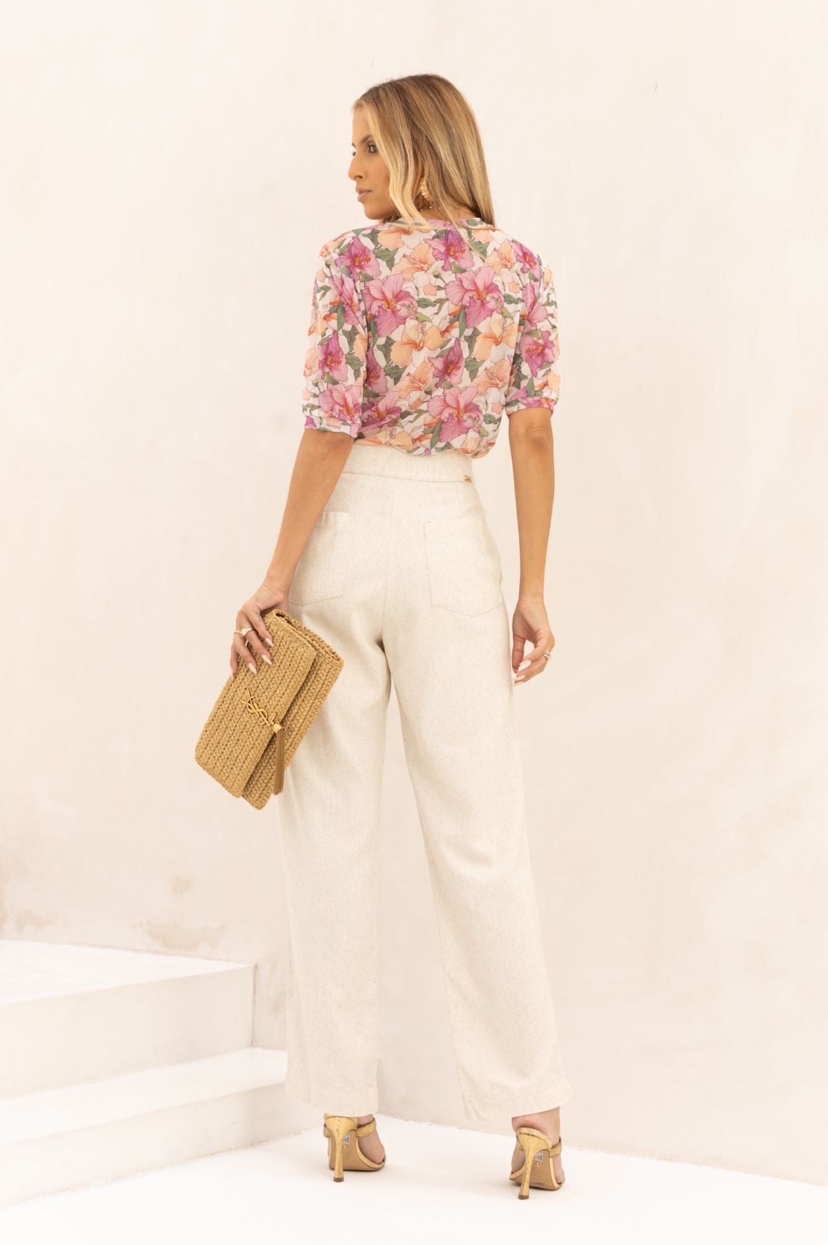 Blusa De Tule Estampada Brisa Leve Frysaide