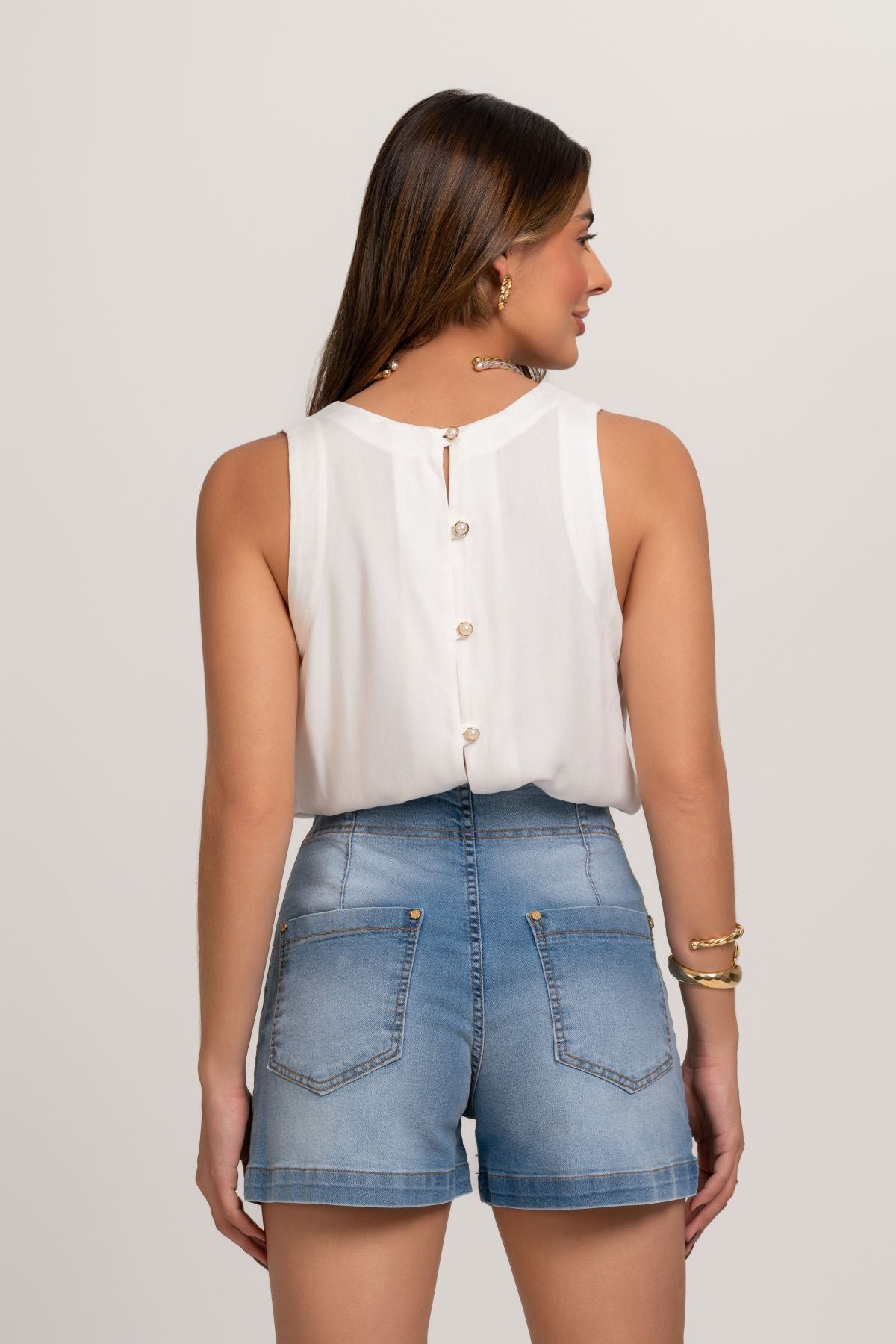 Blusa De Viscose Lara Off White Frysaide
