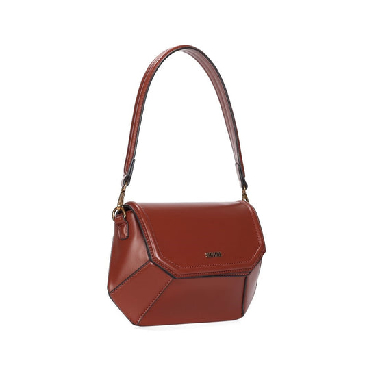 Bolsa Baguete Santa Lolla Marrom Geométrica Estruturada