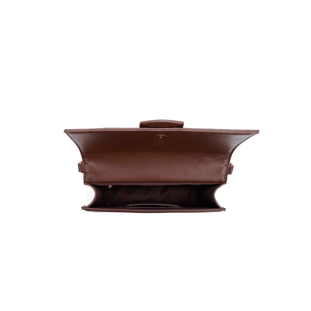 Bolsa Baguete Santa Lolla Marrom Tramado Alça Removível