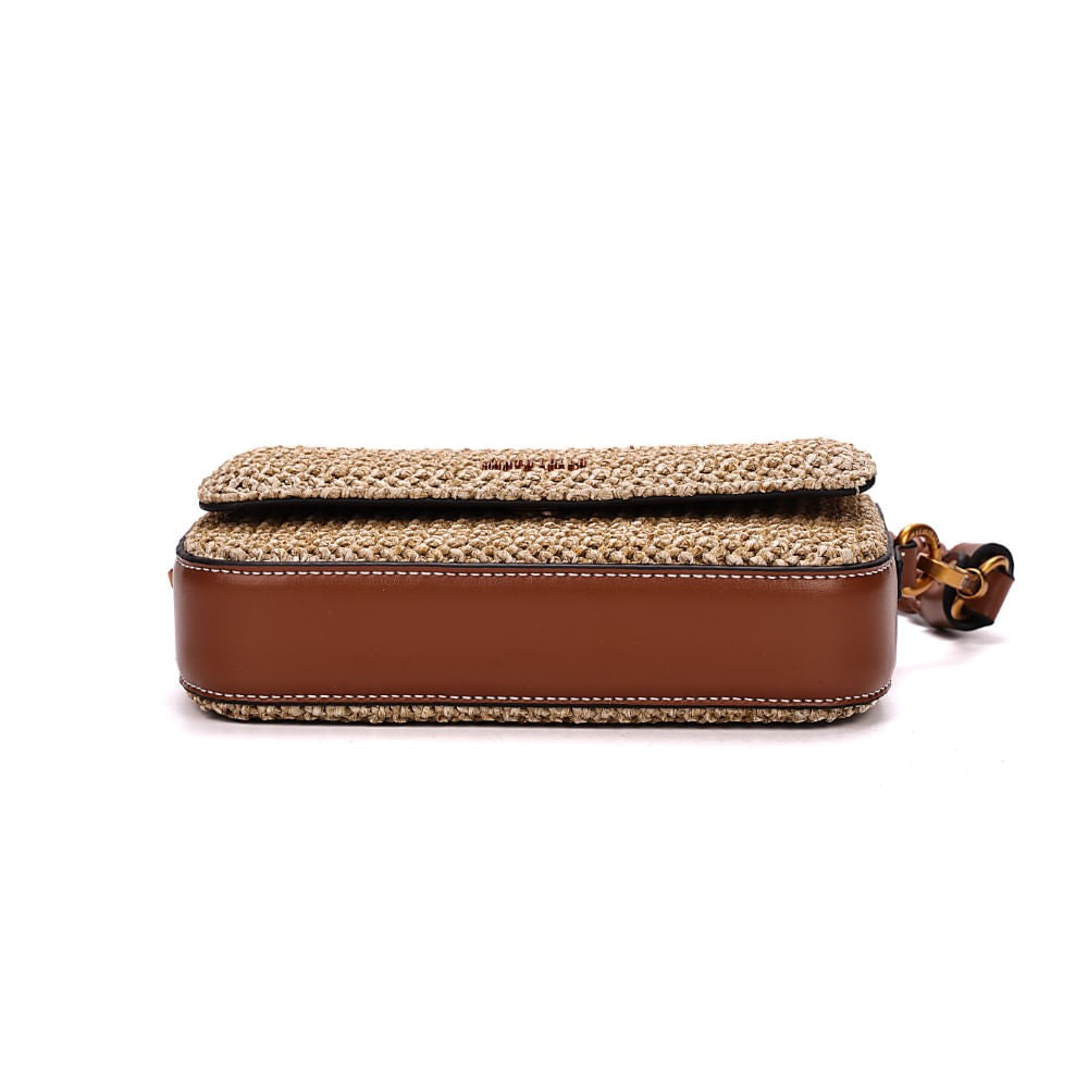 Bolsa Baguete Santa Lolla Palha Tramada Duas Alças