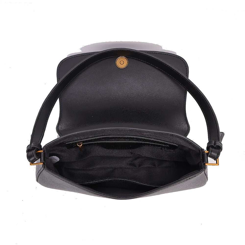 Bolsa Baguete Santa Lolla Preta Alças Ajustáveis
