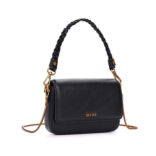 Bolsa Baguete Santa Lolla Preta Duas Alças