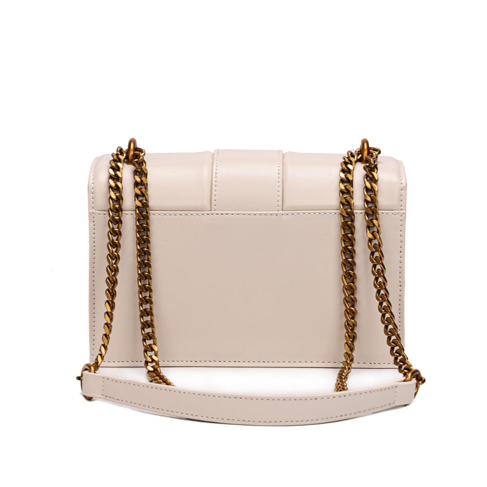 Bolsa Bege Santa Lolla Alça Corrente Transversal