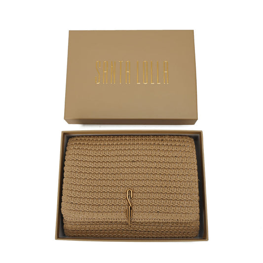 Bolsa Carteira Santa Lolla Bege Tramado Corrente