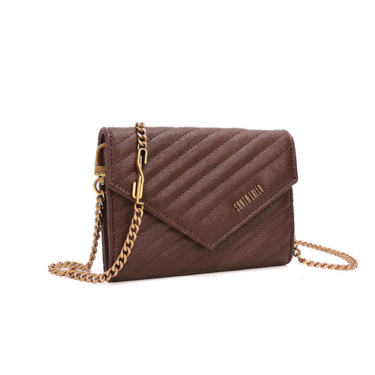 Bolsa Carteira Santa Lolla Marrom Alça Corrente