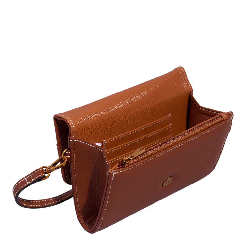 Bolsa Carteira Santa Lolla Marrom Alça Transversal