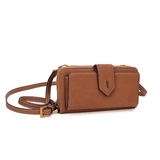 Bolsa Carteira Tiracolo Santa Lolla Caramelo Zíper