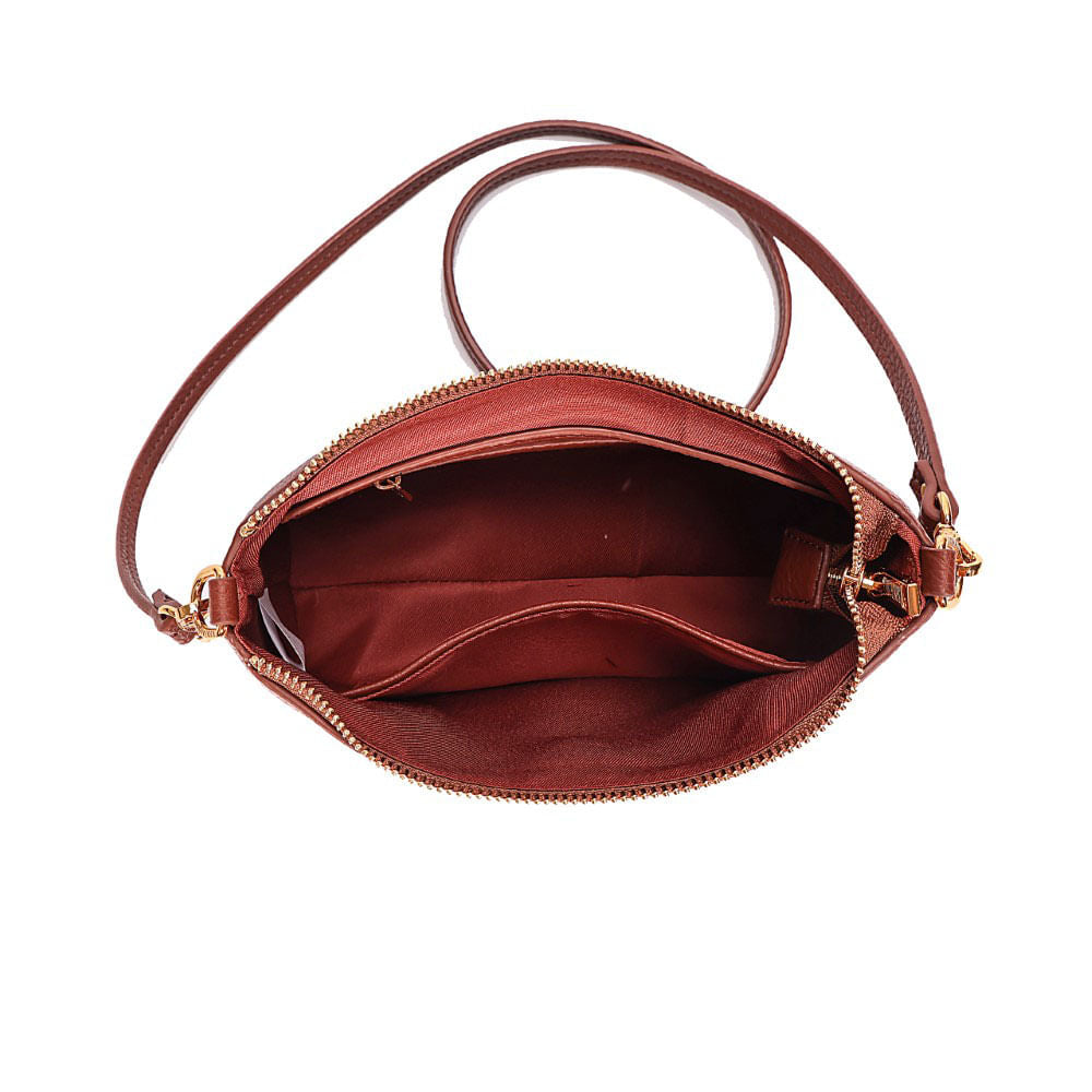 Bolsa Clutch Santa Lolla Marrom Alça Transversal