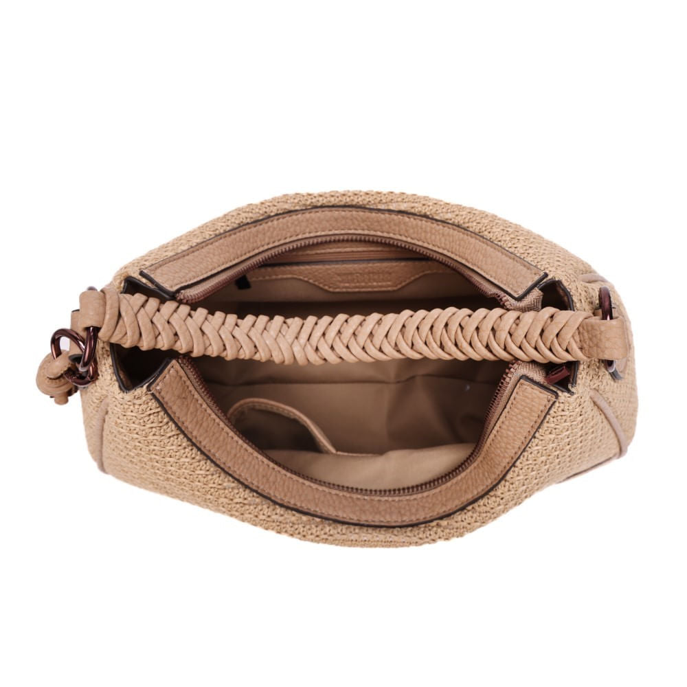 Bolsa Hobo Santa Lolla Bege Tramada Alça Dupla