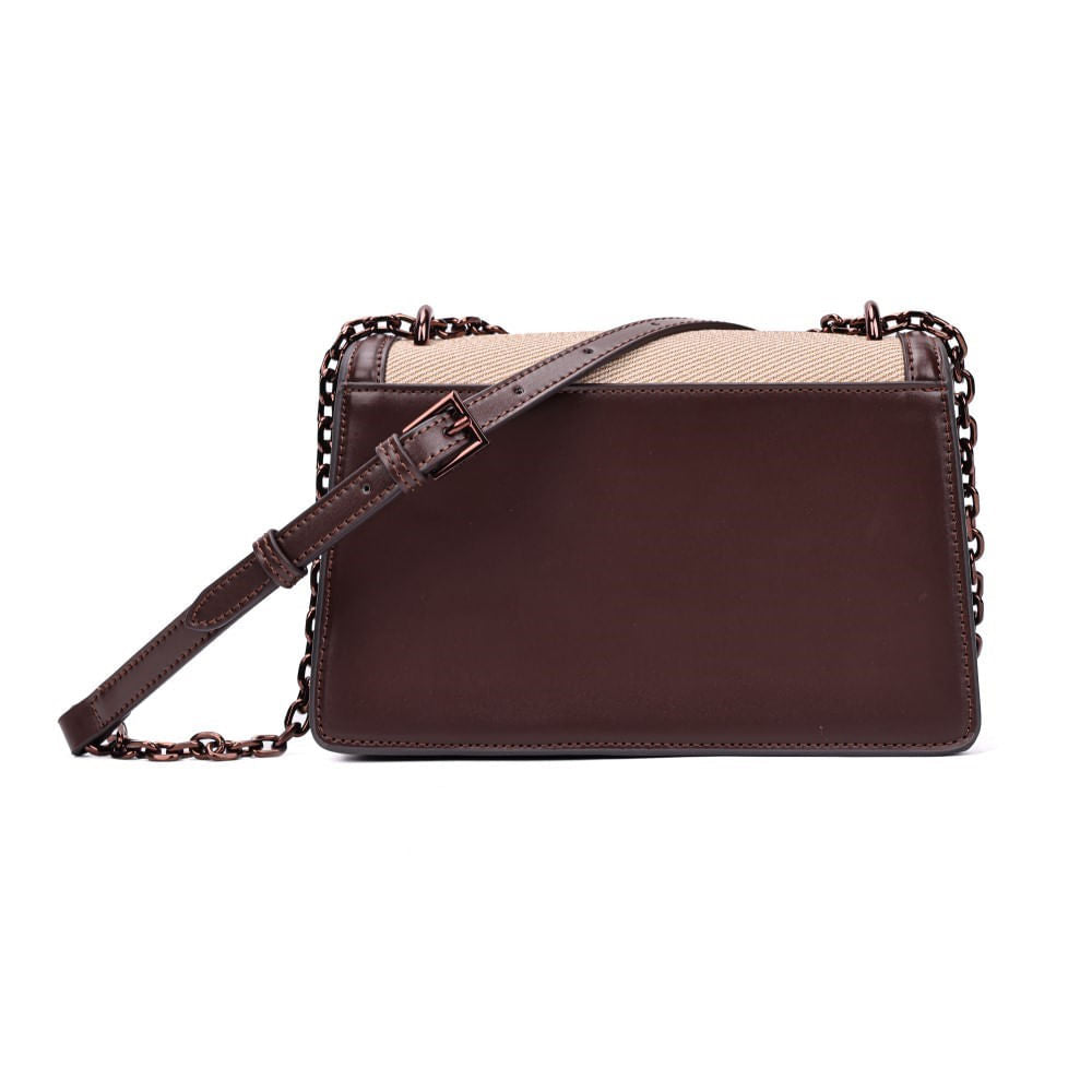 Bolsa Marrom Canvas Santa Lolla Alça Transversal