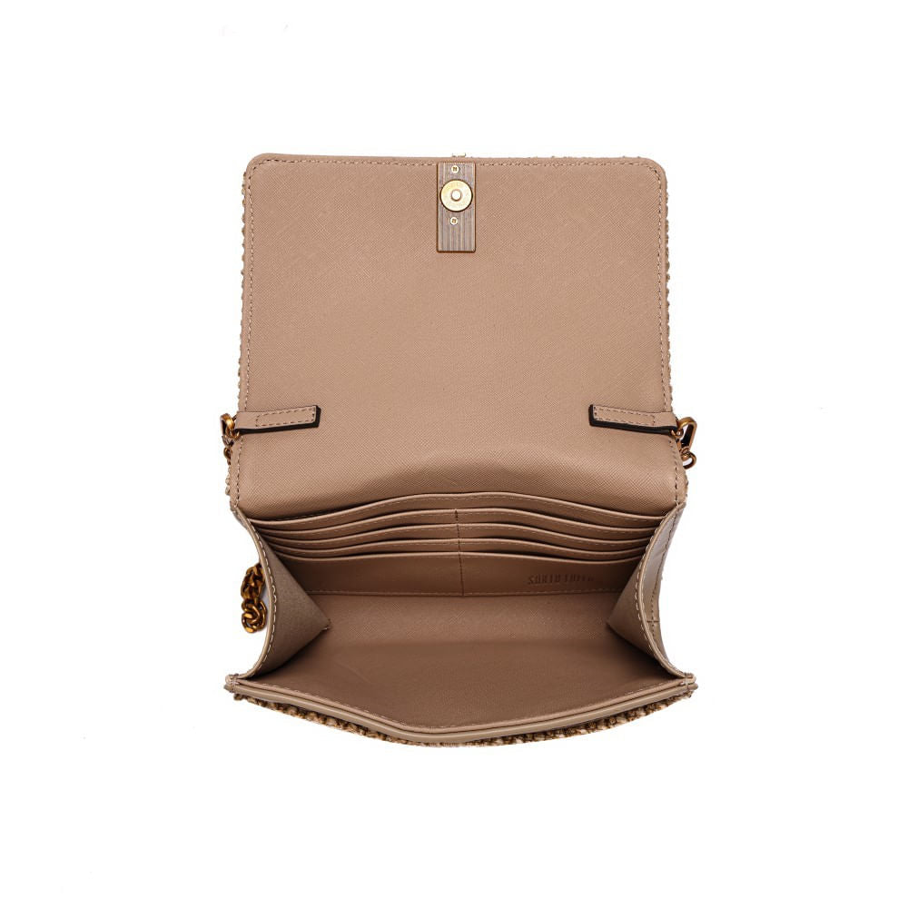 Bolsa Santa Lolla Bege Tramada Alça Transversal Correntes