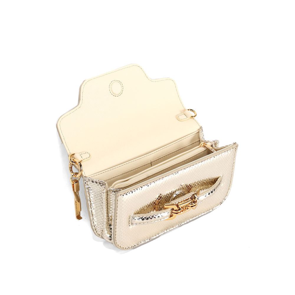 Bolsa Santa Lolla Dourada Metalizada Alça De Ombro