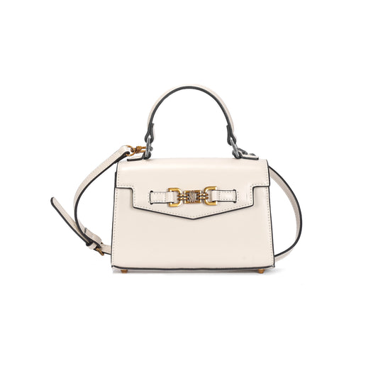 Bolsa Santa Lolla Off White Alça Dupla Detalhe Dourado