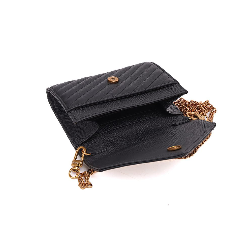 Bolsa Santa Lolla Preta Matelassê Alça Corrente