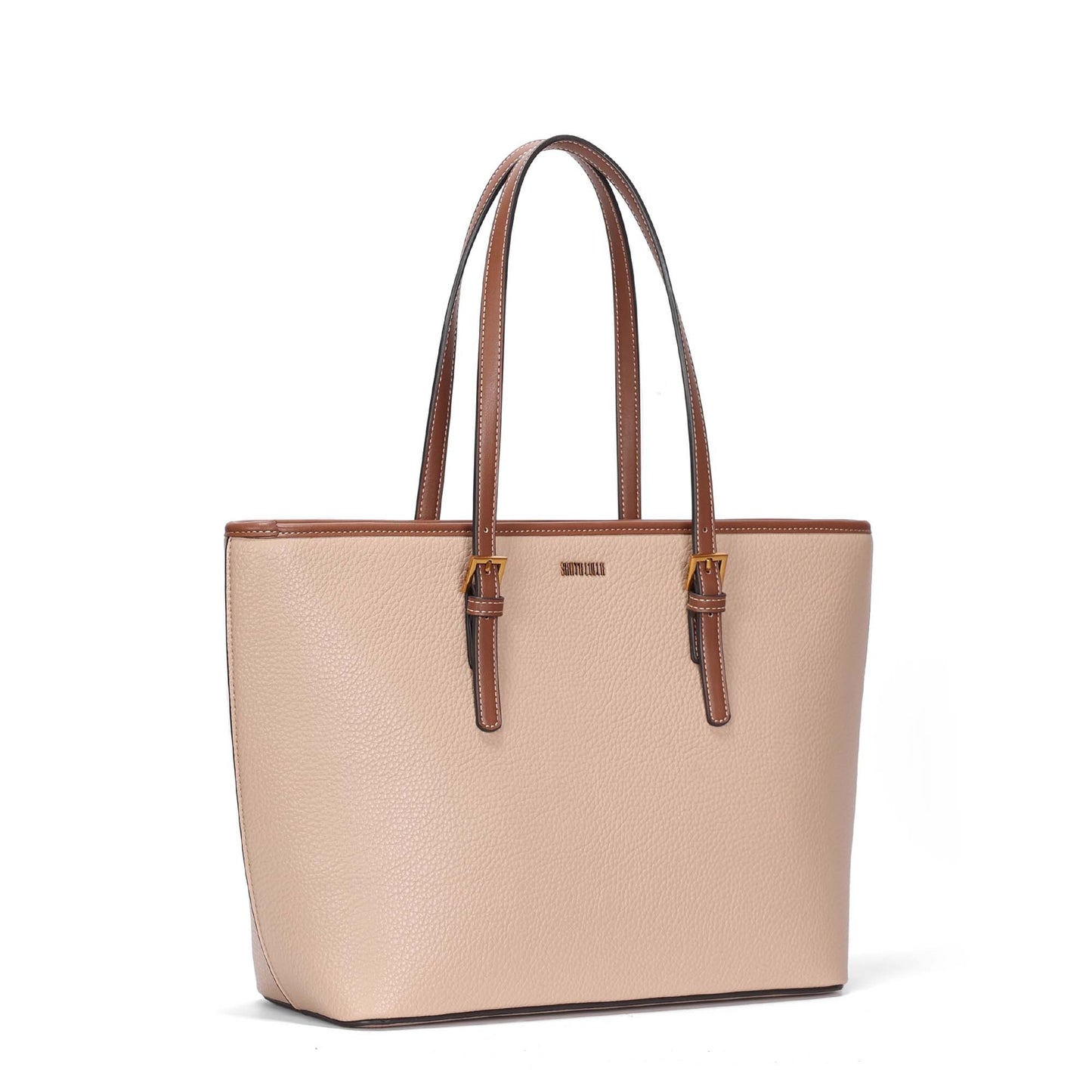 Bolsa Shopper Santa Lolla Bege Alças Marrom