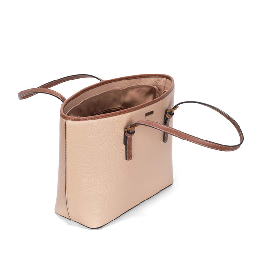 Bolsa Shopper Santa Lolla Bege Alças Marrom
