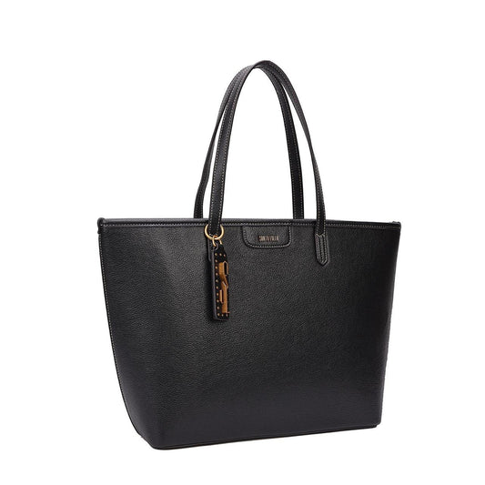 Bolsa Shopper Santa Lolla Preta Pingente Dourado