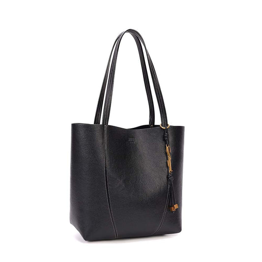 Bolsa Shopper Santa Lolla Preta Textura Floater