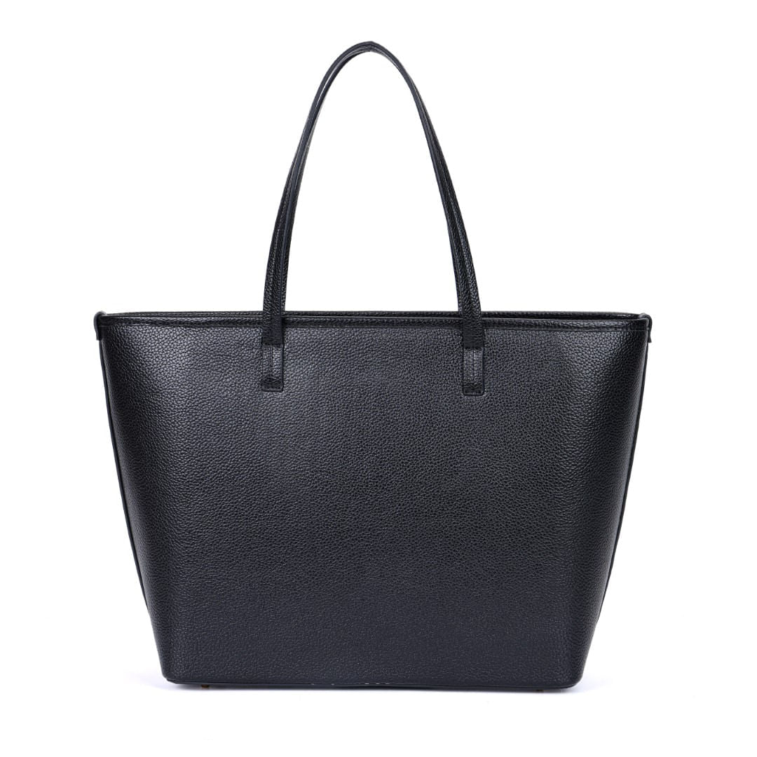 Bolsa Shopper Santa Lolla Preta Zíper Pingente