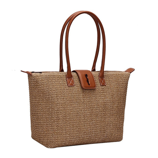 Bolsa Shopper Tramado Marrom Santa Lolla Alça De Ombro