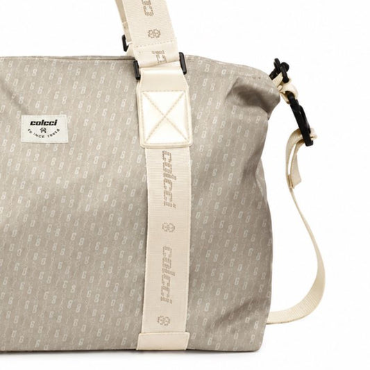 Bolsa Tote Colcci Taupe Monograma Alça Logo