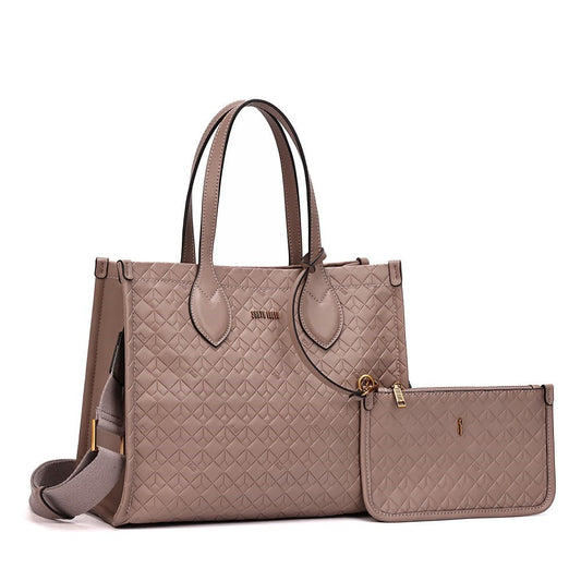 Bolsa Tote Santa Lolla Cinza Fog Com Clutch