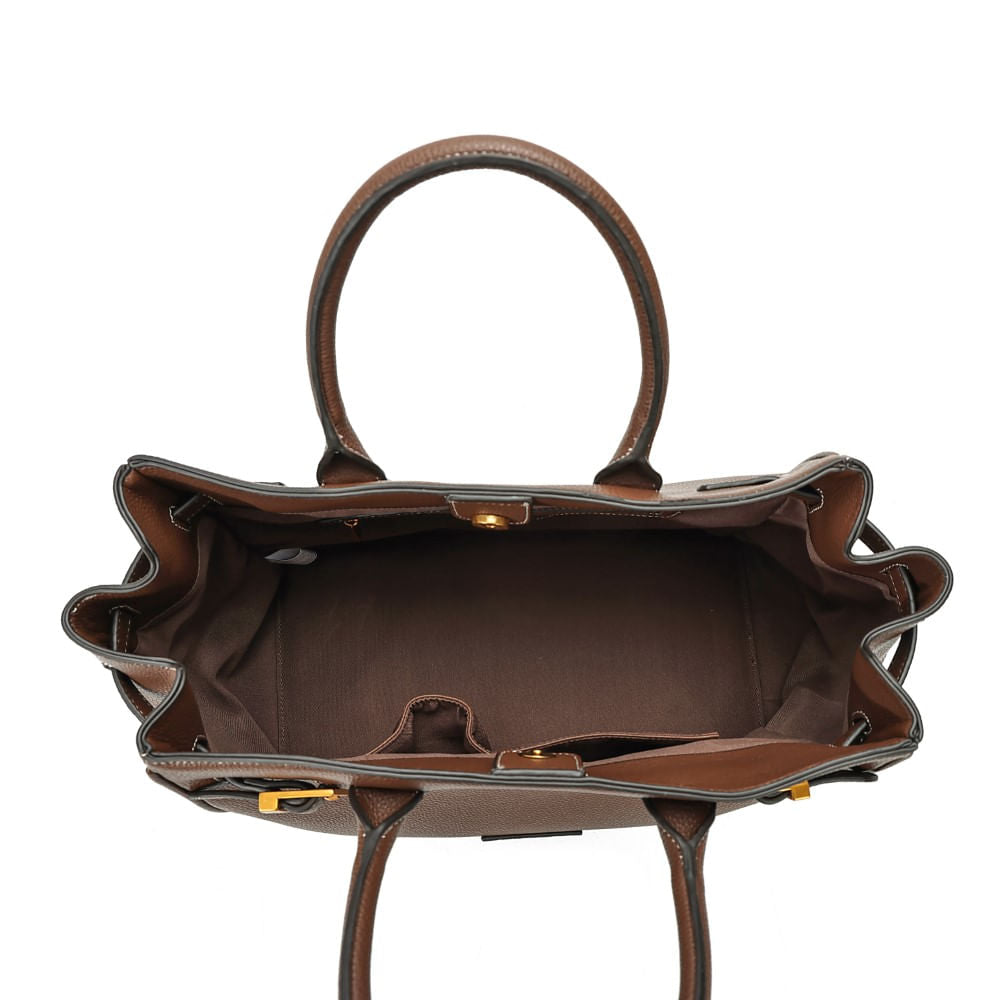 Bolsa Tote Santa Lolla Grande Marrom Alça De Mão