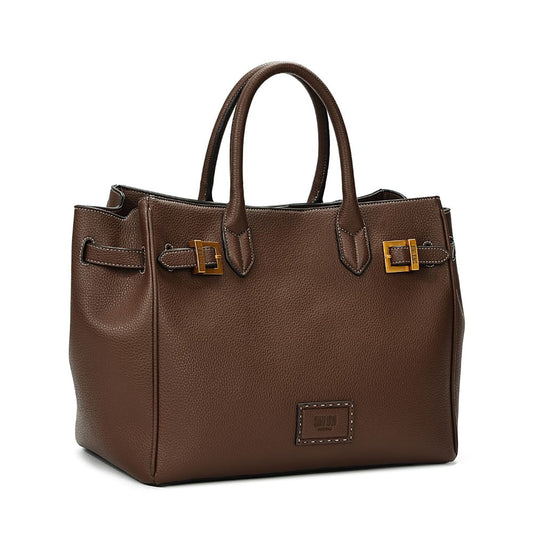 Bolsa Tote Santa Lolla Grande Marrom Alça De Mão