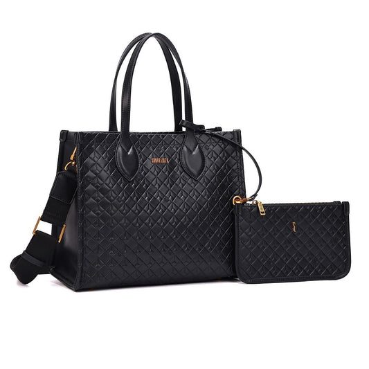 Bolsa Tote Santa Lolla Preta Com Clutch