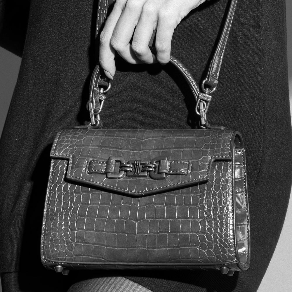Bolsa Tote Santa Lolla Vinho Croco Alça Tiracolo
