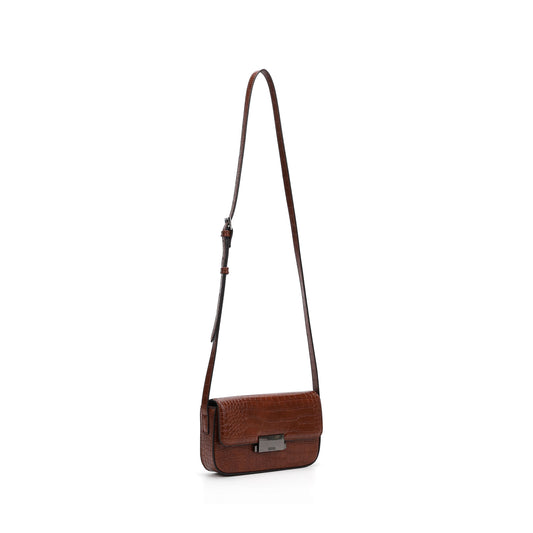 Bolsa Transversal Santa Lolla Caramelo Croco