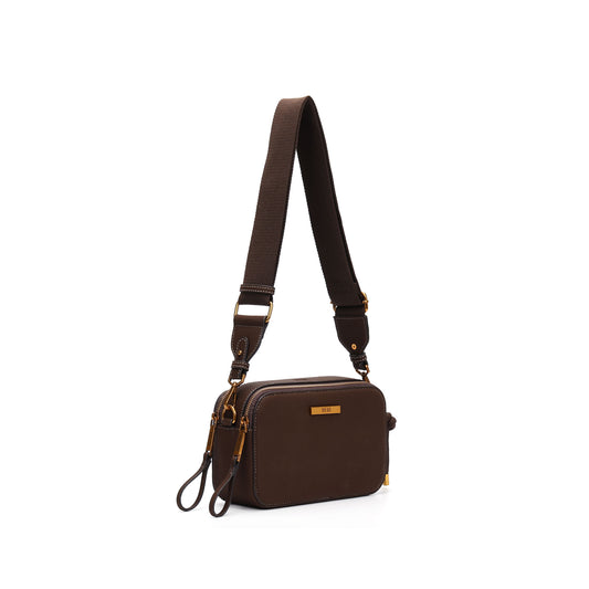 Bolsa Transversal Santa Lolla Marrom Nobuck Média