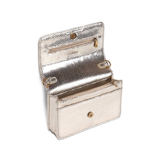 Bolsa Transversal Santa Lolla Metalizada Dourada