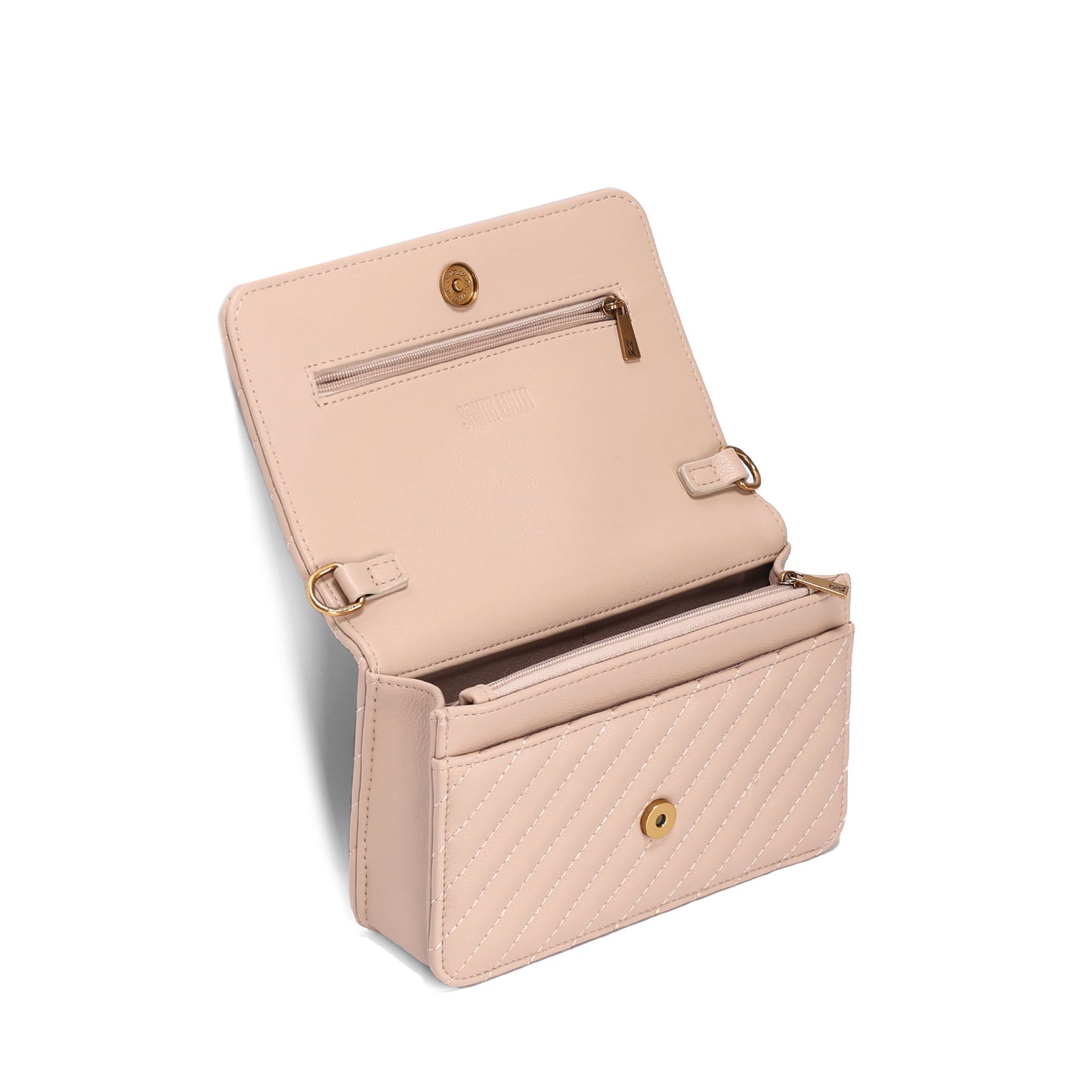 Bolsa Transversal Santa Lolla Nude Matelassê Corrente