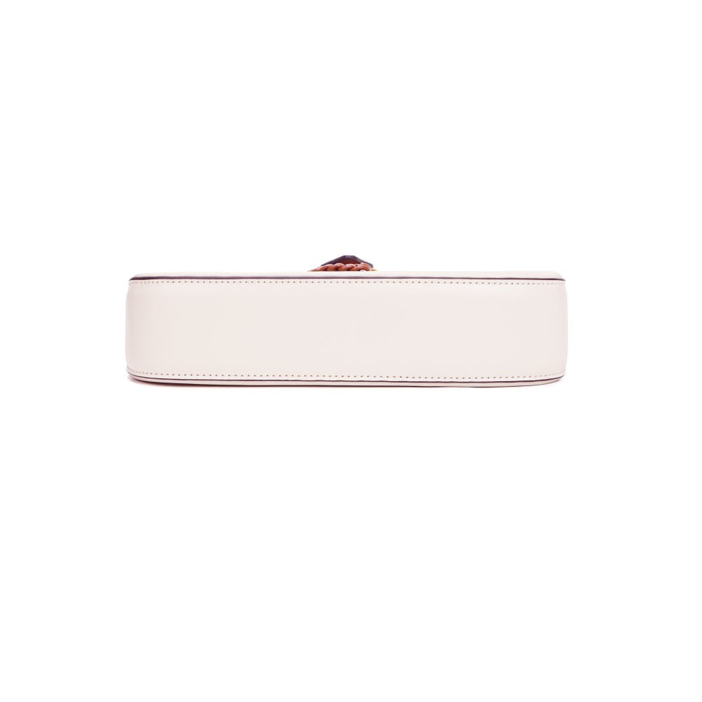 Bolsa Transversal Santa Lolla Off White Detalhe Marrom