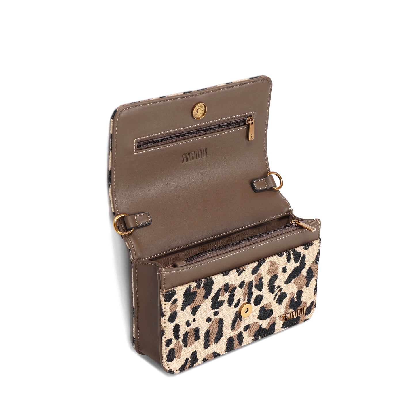 Bolsa Transversal Santa Lolla Onça Tramada Pequena