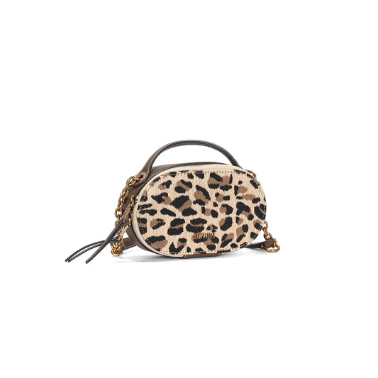 Bolsa Transversal Santa Lolla Onça Tramado Alça Corrente