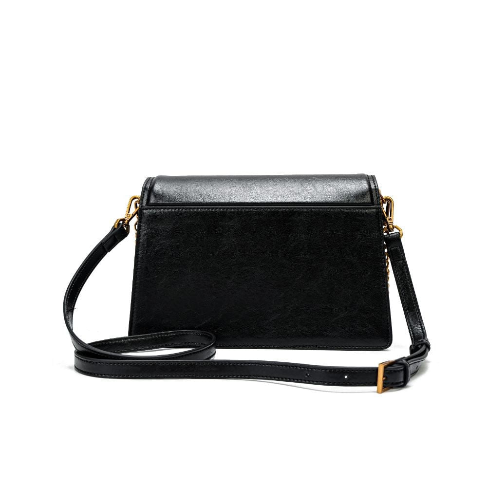 Bolsa Transversal Santa Lolla Preta Corrente Dourada