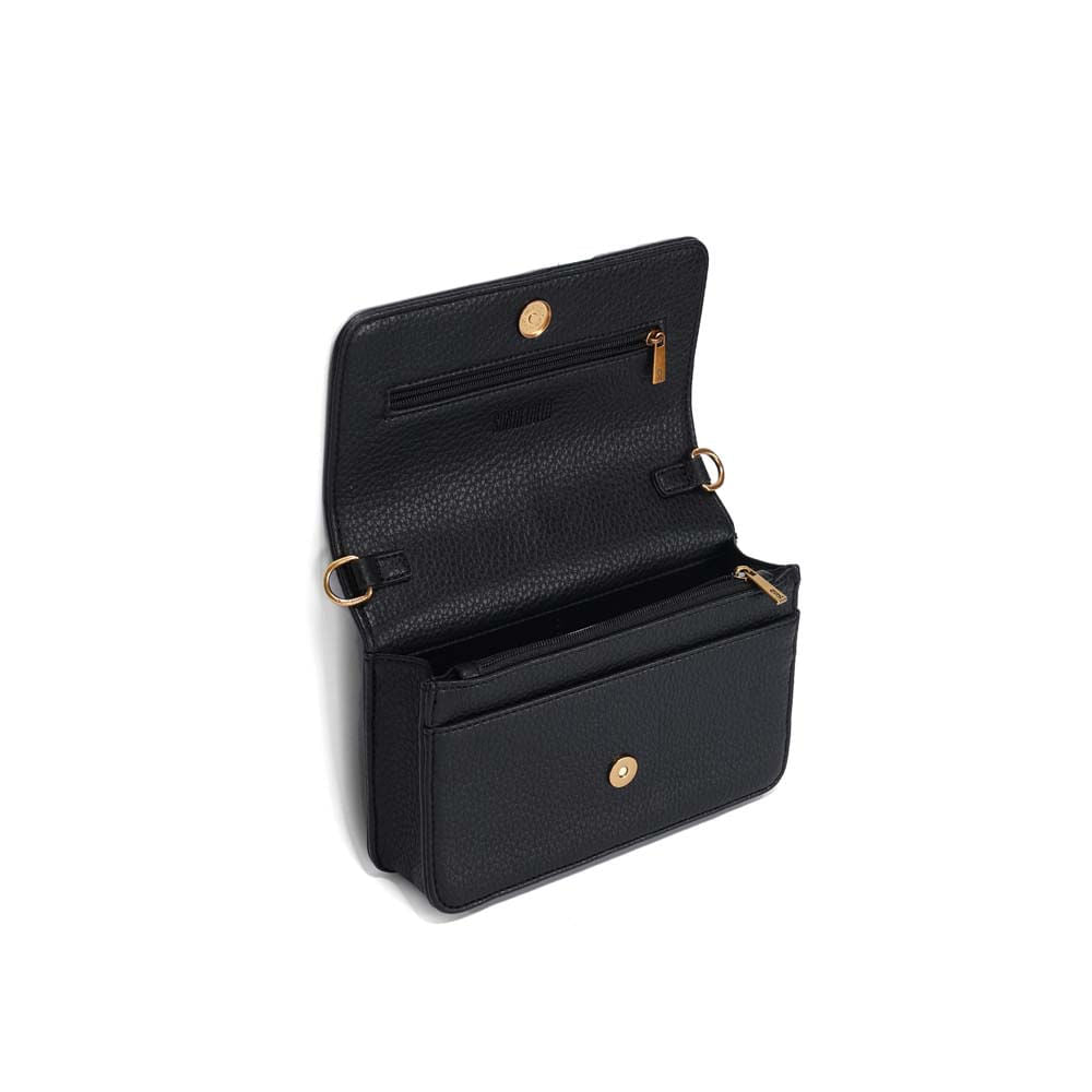 Bolsa Transversal Santa Lolla Preta Corrente Dourada