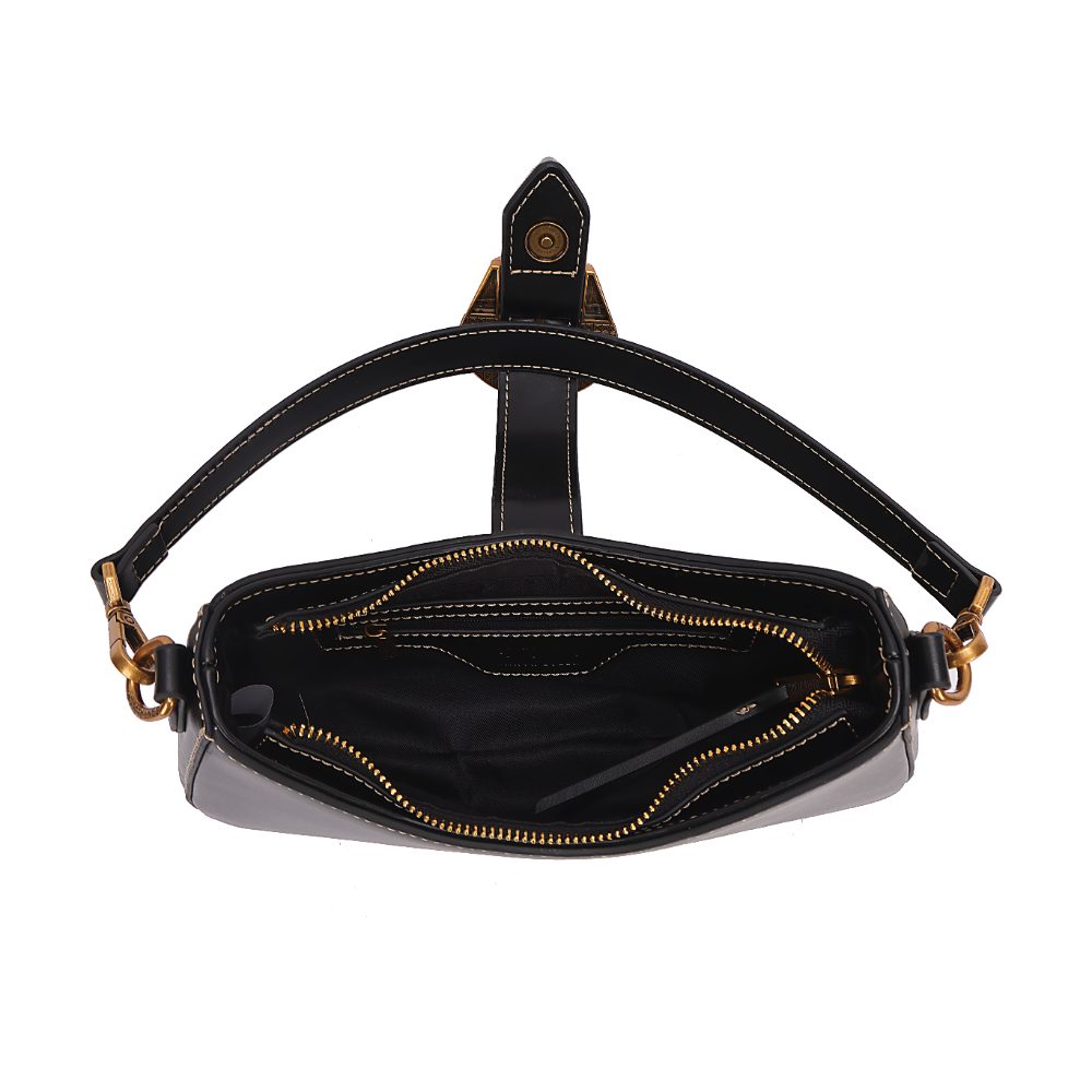Bolsa Transversal Santa Lolla Preta Ferragem Dourada