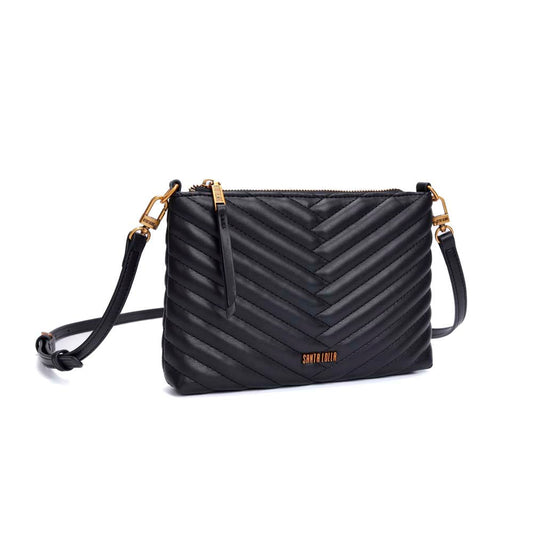 Bolsa Transversal Santa Lolla Preta Matelassê