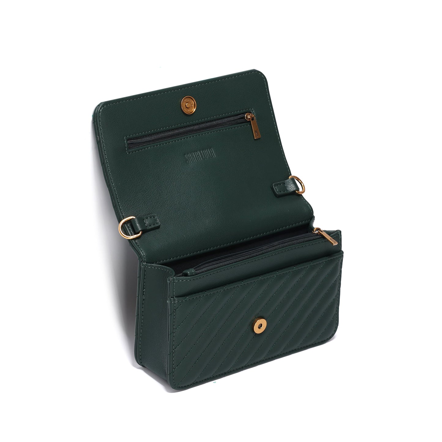 Bolsa Transversal Santa Lolla Verde Matelassê Corrente